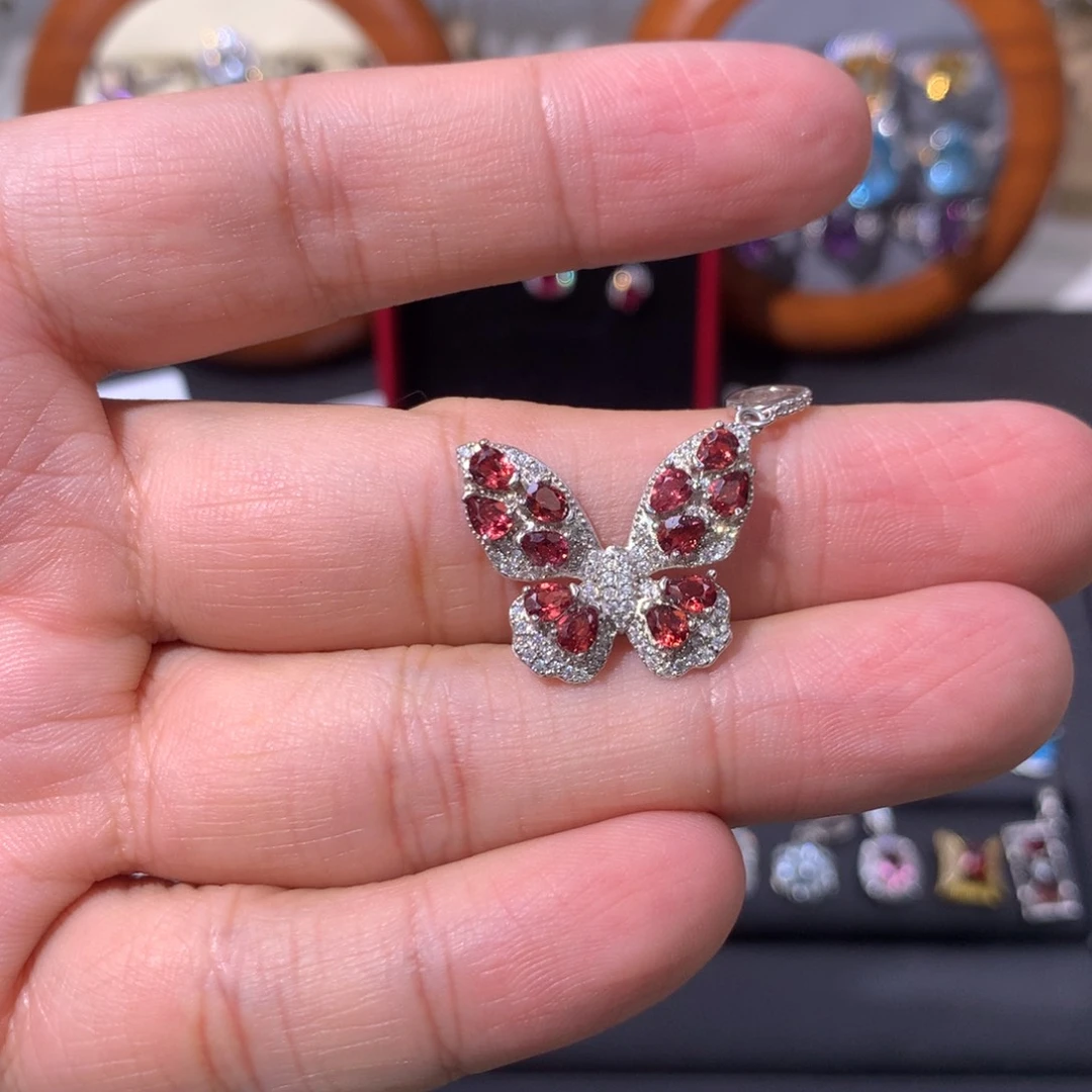 黄晶吊坠(不含链)银S925镶嵌
