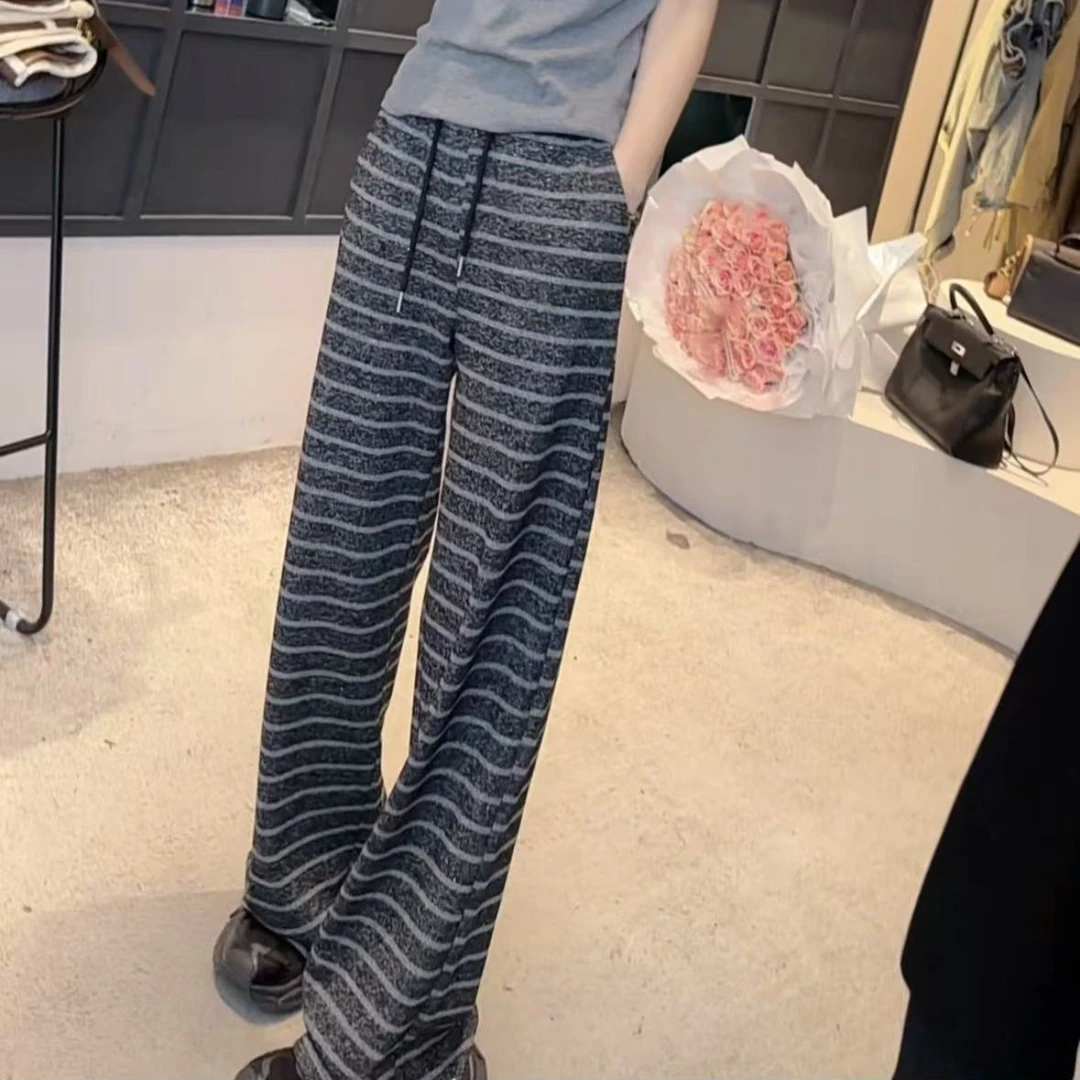《姚家优麦汇》K5203早春款条纹长裤新款时尚休闲洋气百搭裤女