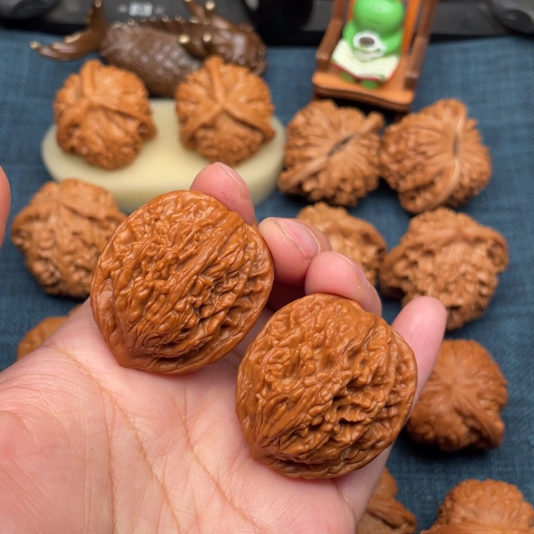 把件文玩核桃36麦穗虎头全品