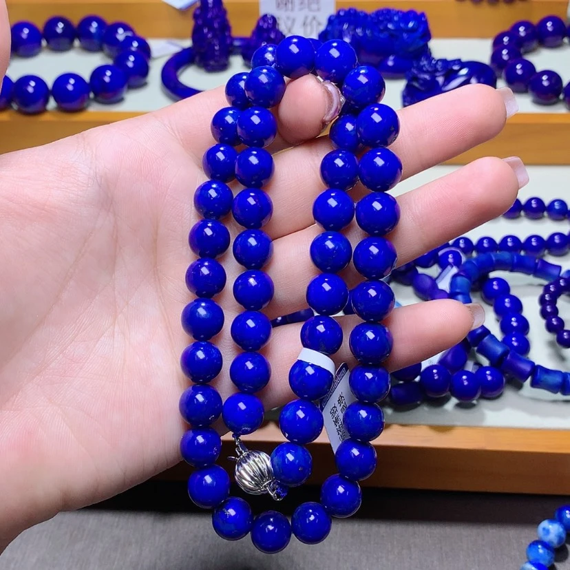 【闪购商品】青金石项链银S925镶嵌10m