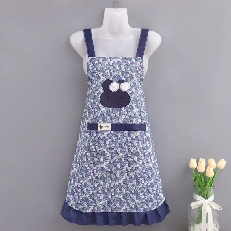 韩版时尚围裙女帆布围裙洋气上班工作服厨房做饭家用防油污围裙