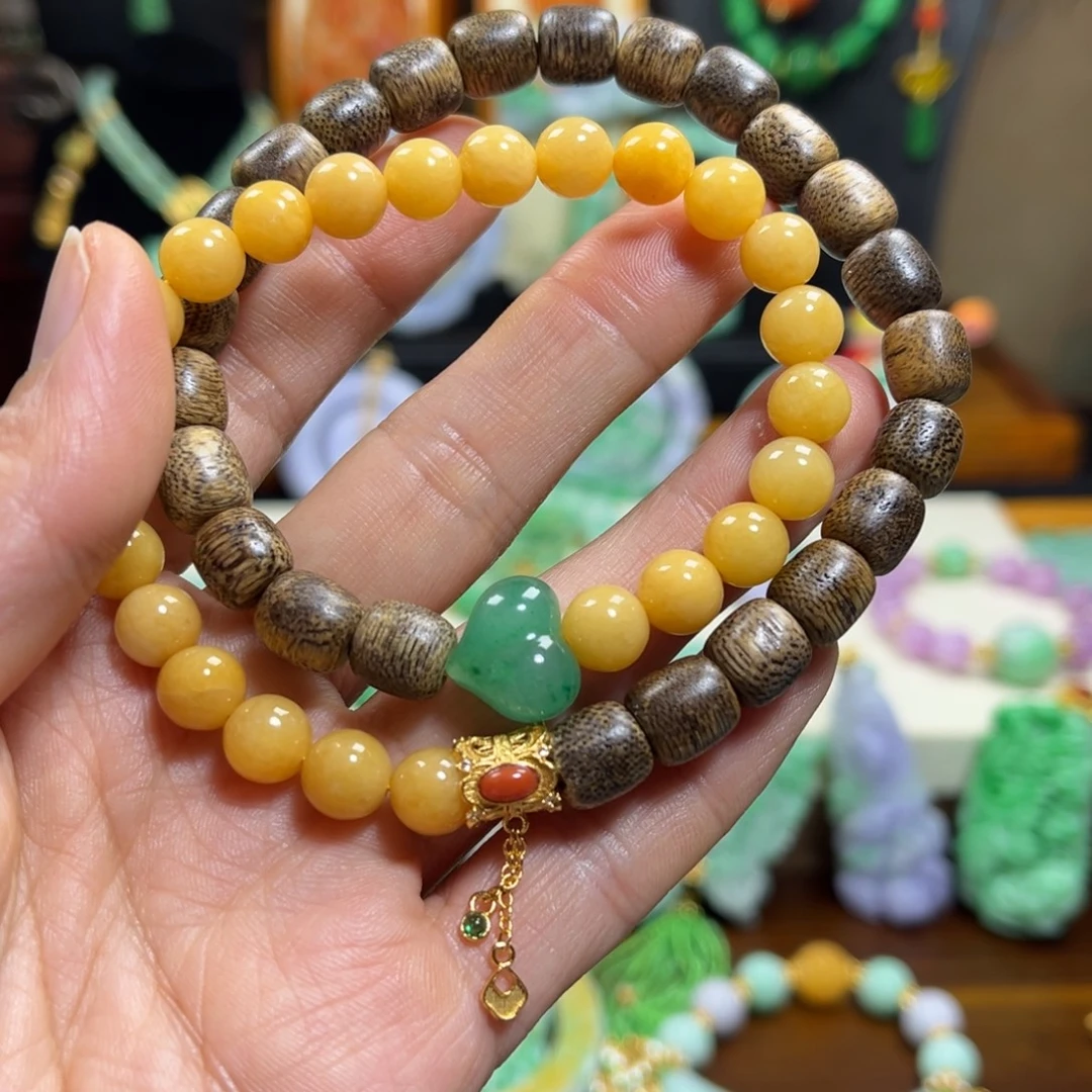 翡翠未镶嵌颈饰天然翡翠手链