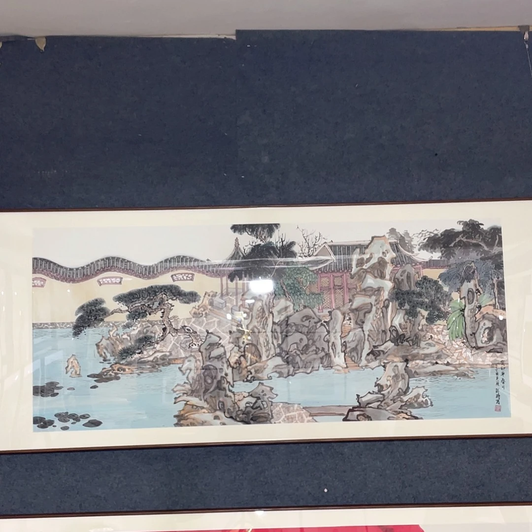 国画手绘画作品带框80/200