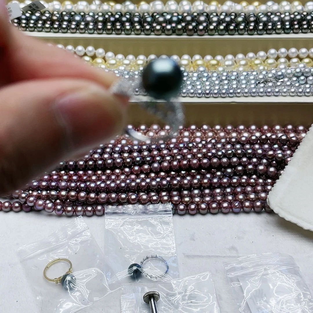 海水珍珠戒指银S925镶嵌