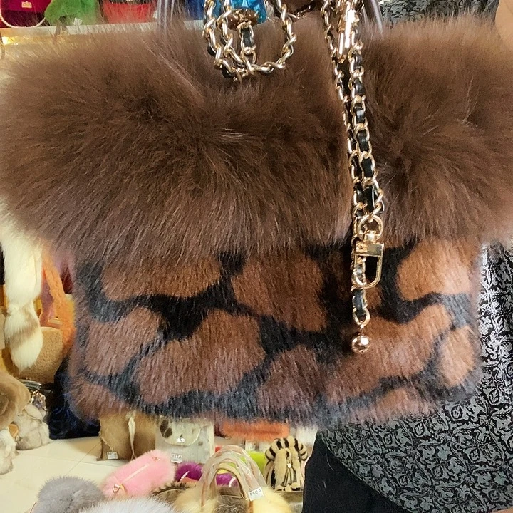 猪剖层皮革娃叔皮草包包菜篮子包