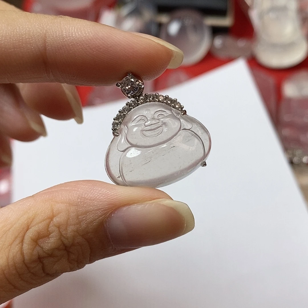 吊坠(赠链)银S925镶嵌石英质玉