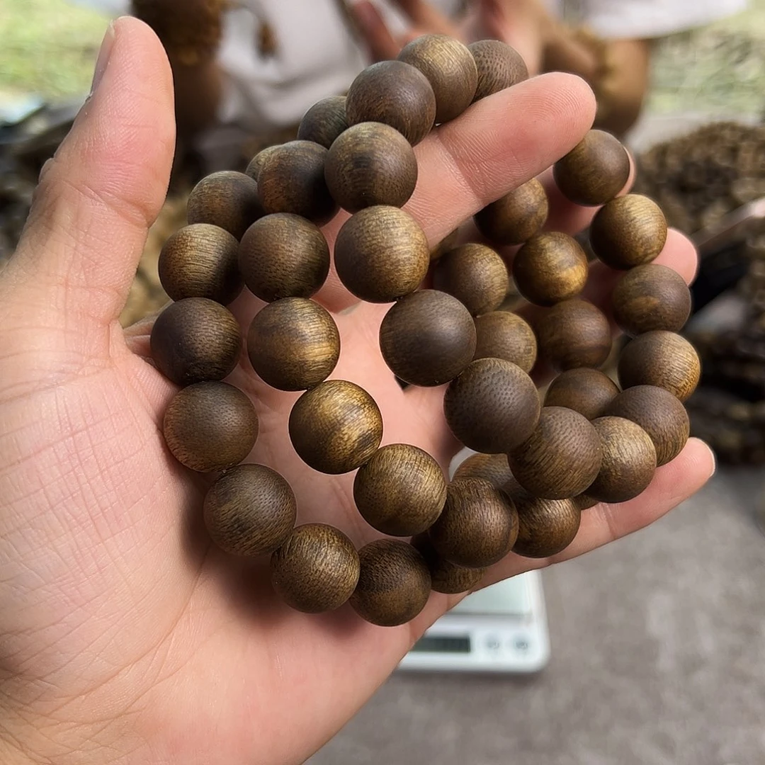 沉香手串沉香白棋1.4mm圆珠单圈母树多样性发一