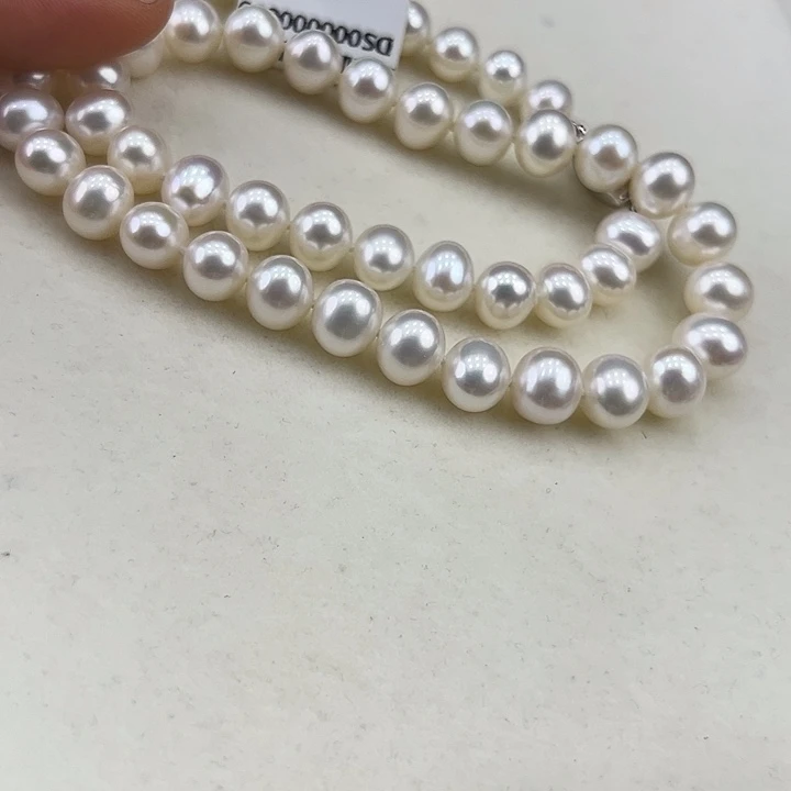 淡水珍珠银S925镶嵌颈饰➕9-10高品极光炫彩