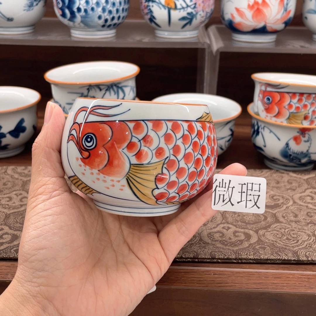 釉下手绘茶具微瑕