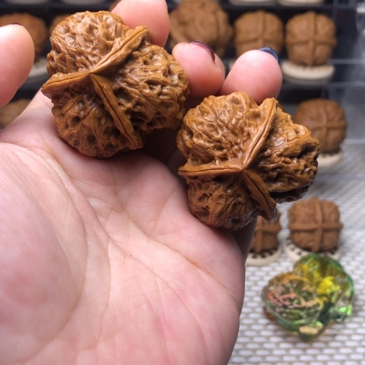 文玩核桃把件3虎头麦穗39尺