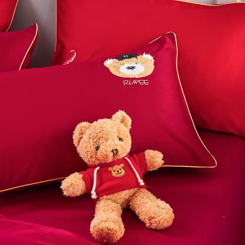 婚庆长绒棉毛巾绣枕套48*74微瑕～Q02