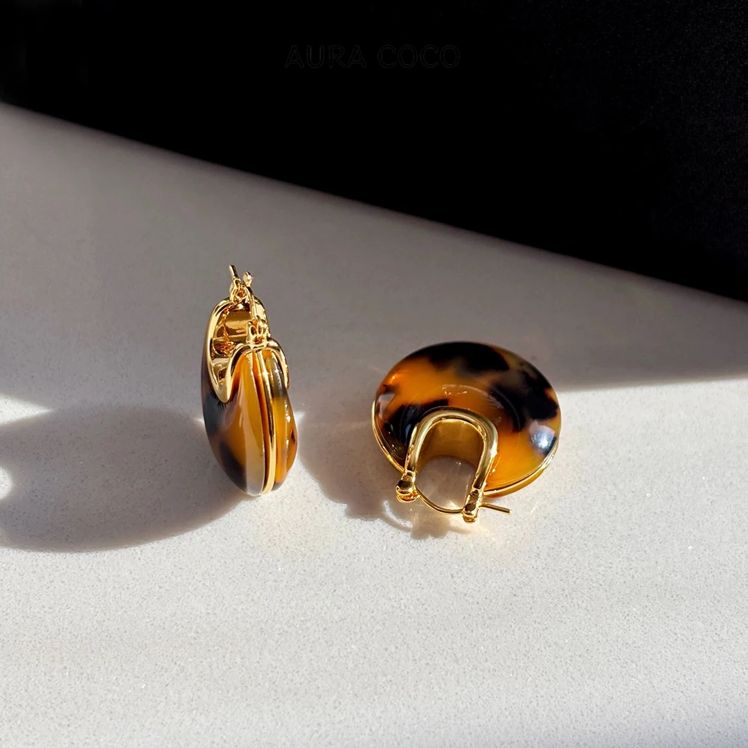 COCO高定【金环韵红】秋冬气质时尚轻奢高级感耳环C8101