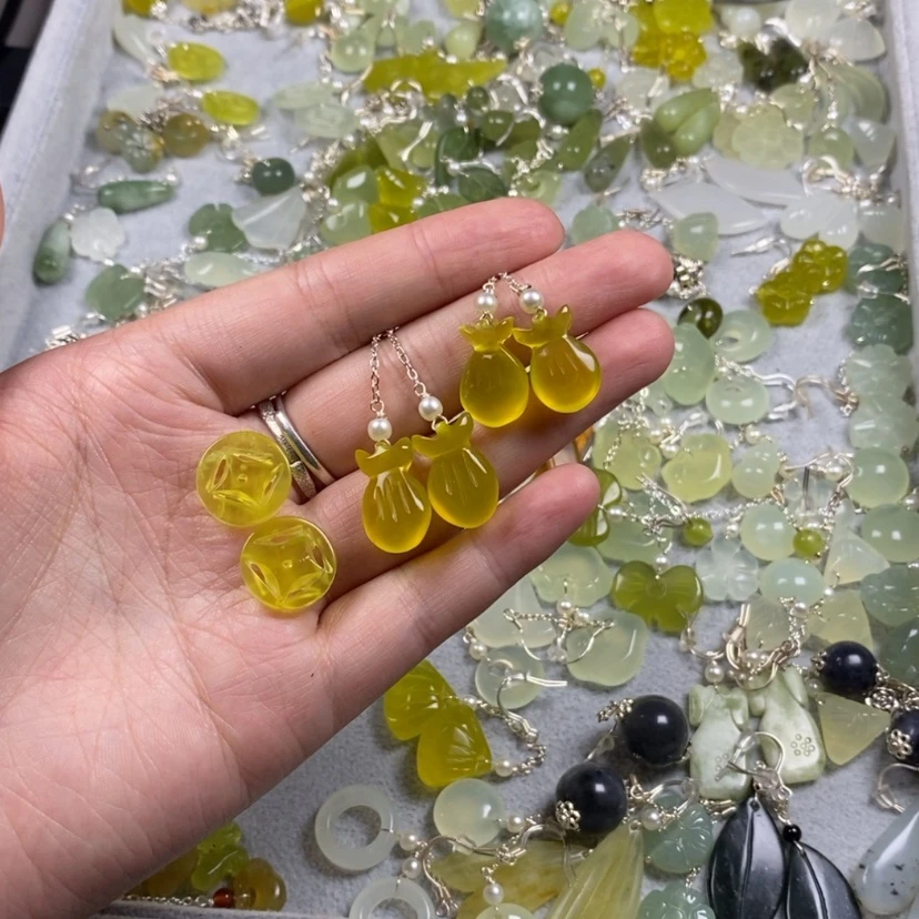 【闪购商品】未镶嵌蛇纹石玉挂件耳饰耳环项链