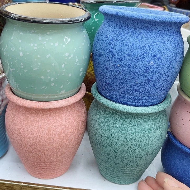 多肉绿植陶瓷花盆9.9包邮，有孔