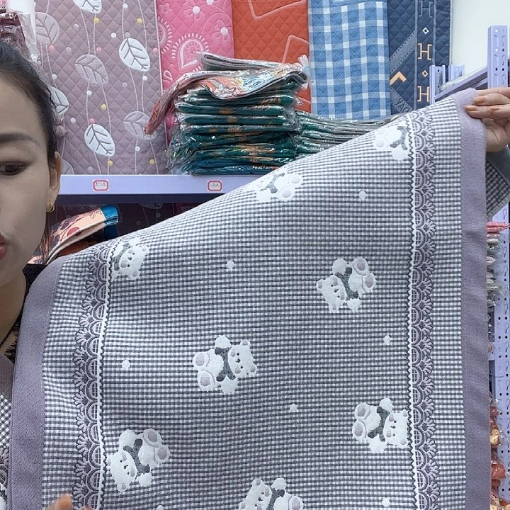棉紫色小熊纯棉面料