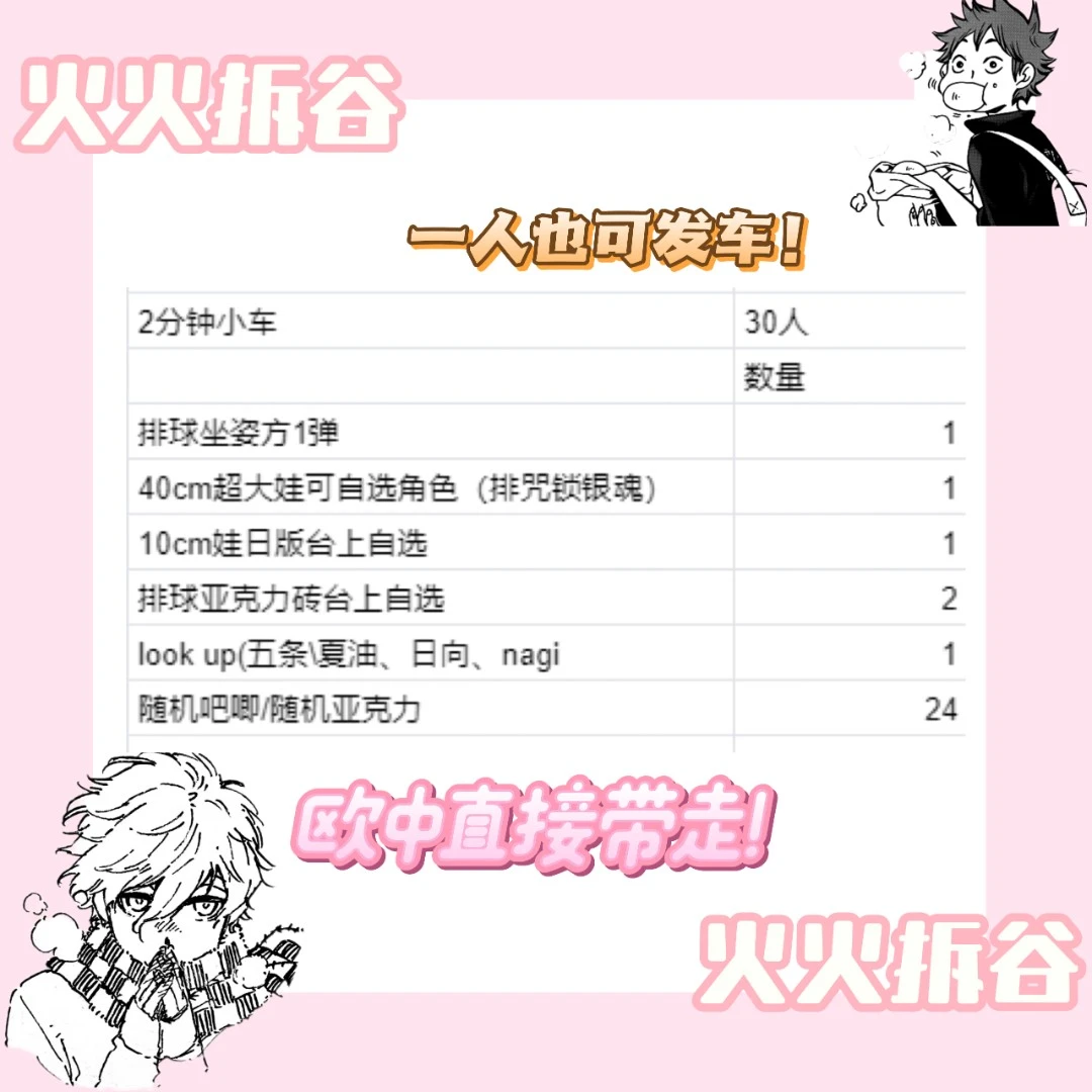 【2min小车】 内含坐姿方/大小娃/亚克力砖 （盲盒代拆）