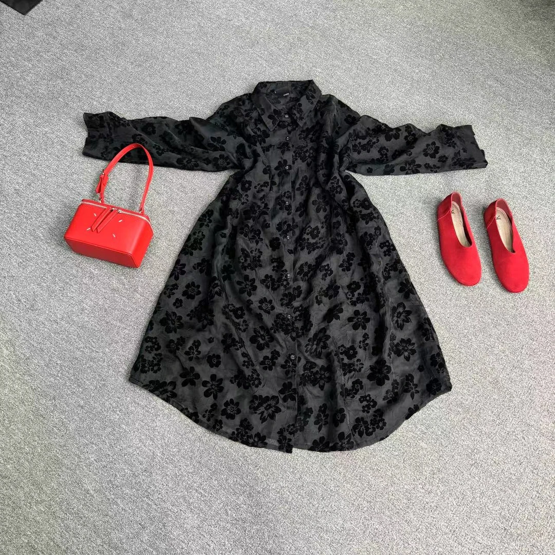 瑶睿安240斤原创小众夏中袖衬衫欧韩复古碎花衬衣休闲宽松 381