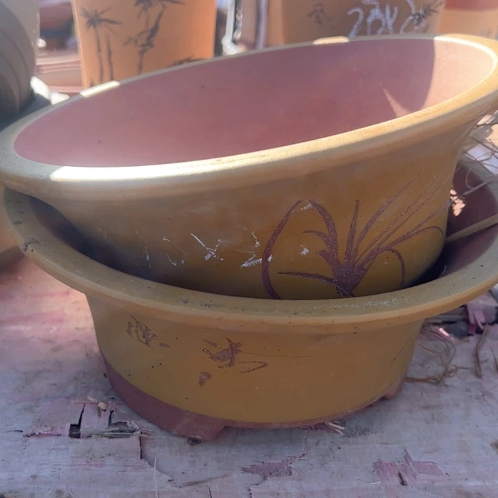 红陶紫砂碗盆口20瑕疵