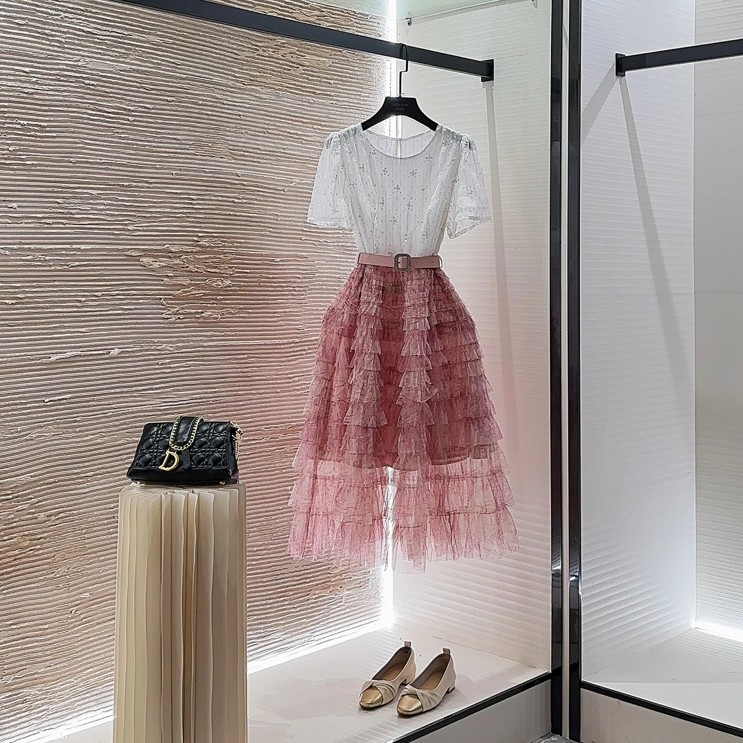 大胆专属-仙女裙设计师款轻奢气质蕾丝显瘦收腰连衣裙CO-53