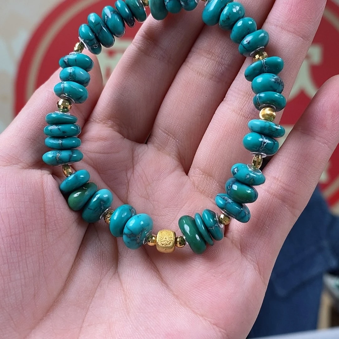 绿松石18K金镶嵌珠宝奇石