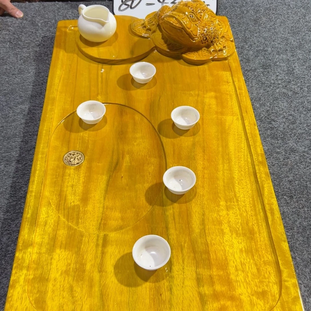 乒***爱缅甸大叶金丝楠实木茶盘