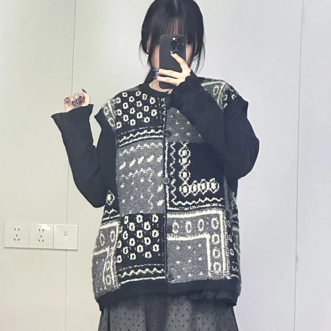 日系 螺纹文艺厚染色背带款马夹胸130长65