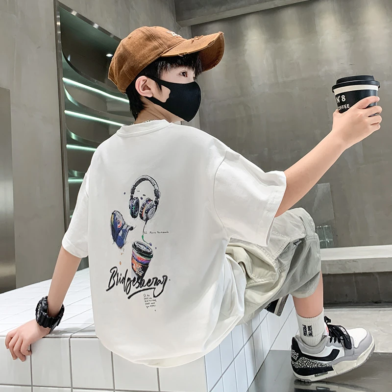 男童夏装短袖套装2025新款大童夏款T恤两件套儿童夏季男孩帅气潮