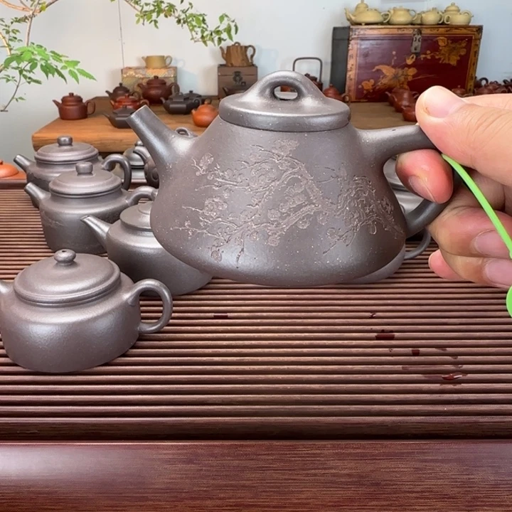 紫砂茶壶天青泥190cc半手工