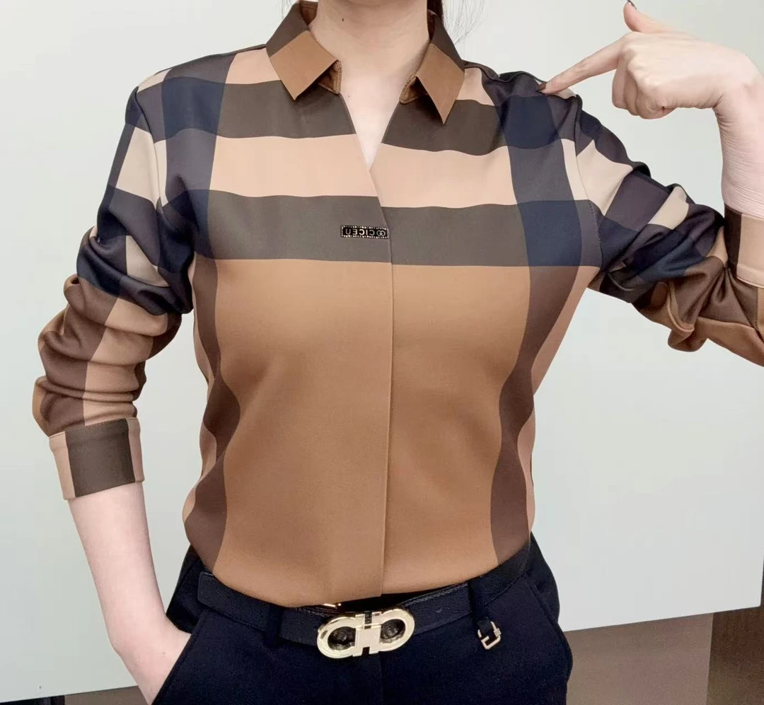 【亿姐男装】加绒加厚男士休闲百搭秋冬格子拼色V领显瘦加绒加厚长