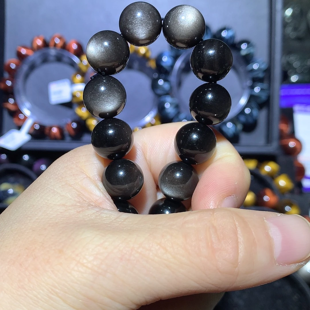 悦****黑曜岩未镶嵌手链