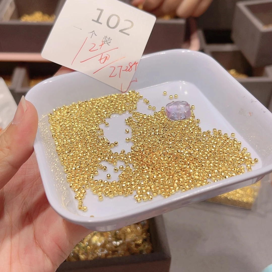 水晶珠宝半成品银S925镀金镶嵌102