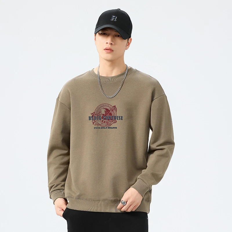 稻草人轻奢潮牌秋冬季新品男士卫衣重磅国潮四大神兽系列玄武印花