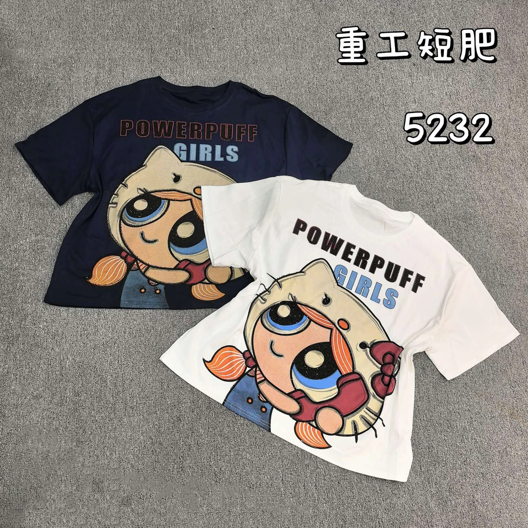 5232韩国X2T恤重工小女警半袖大码女装