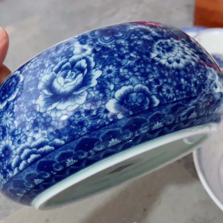青花玲珑万花水洗