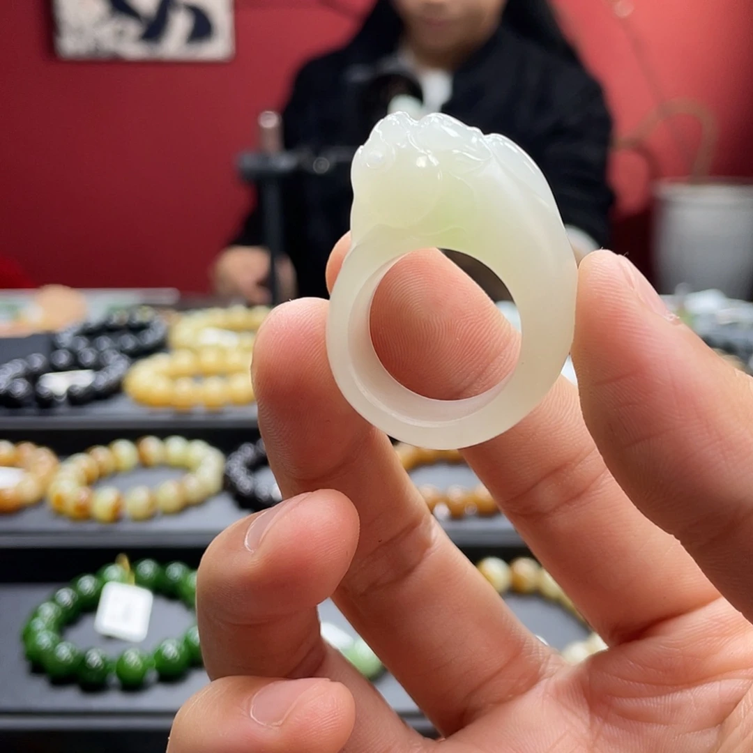 和田玉（翠青玉）未镶嵌手链20直径