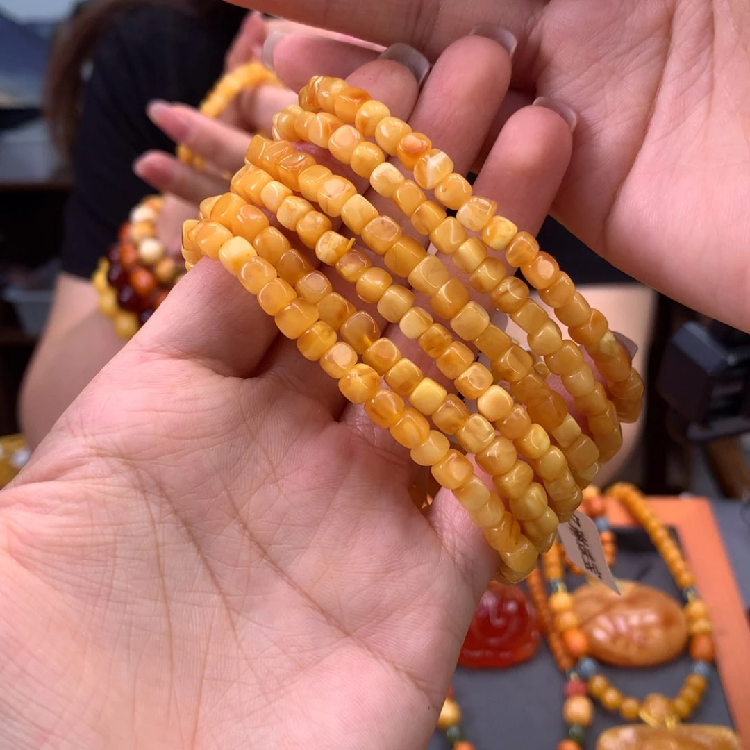 未镶嵌蜜蜡手串多样性发一