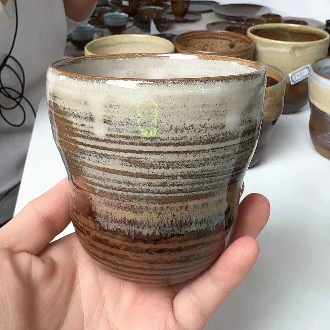瓷片高取烧手握杯