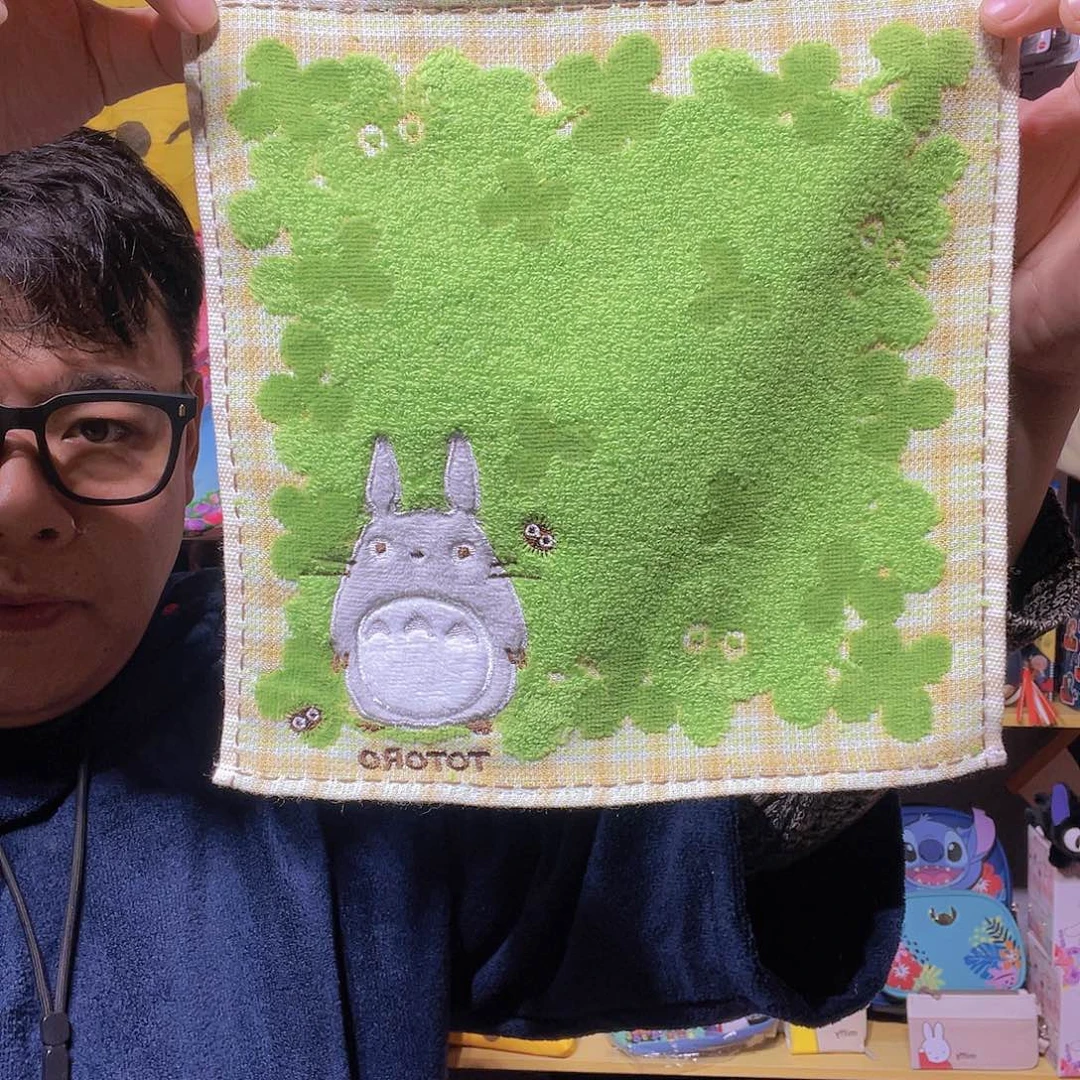 织物25.25方巾龙猫