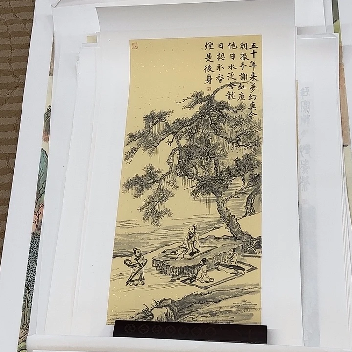 复***事国画花鸟等多种鸟类的栖息