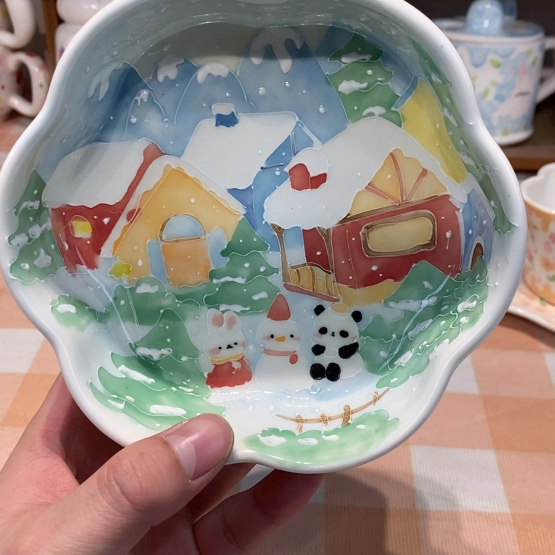 瓷片熊猫果盘微瑕福利