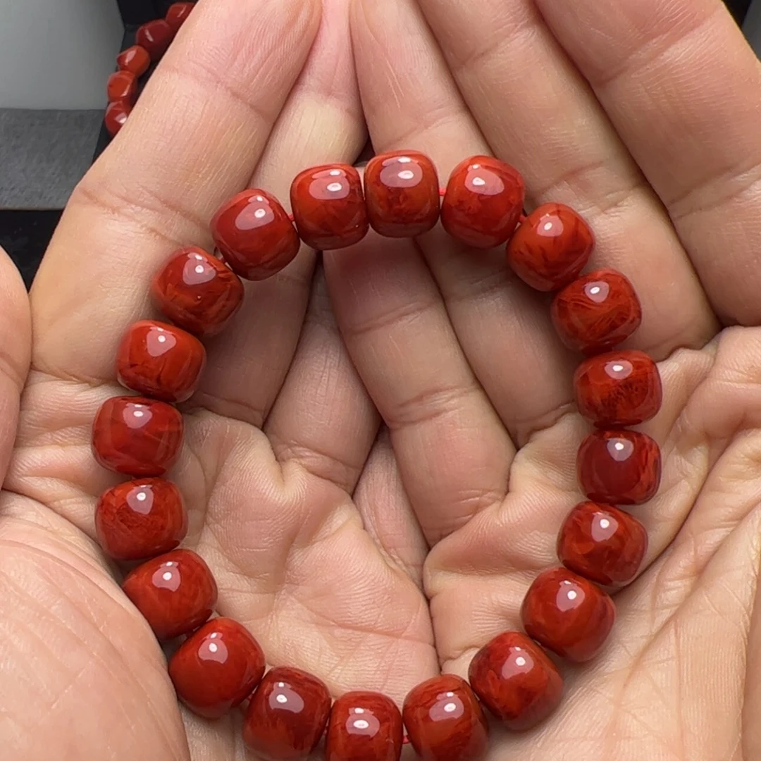 黑***花南红玛瑙未镶嵌手串