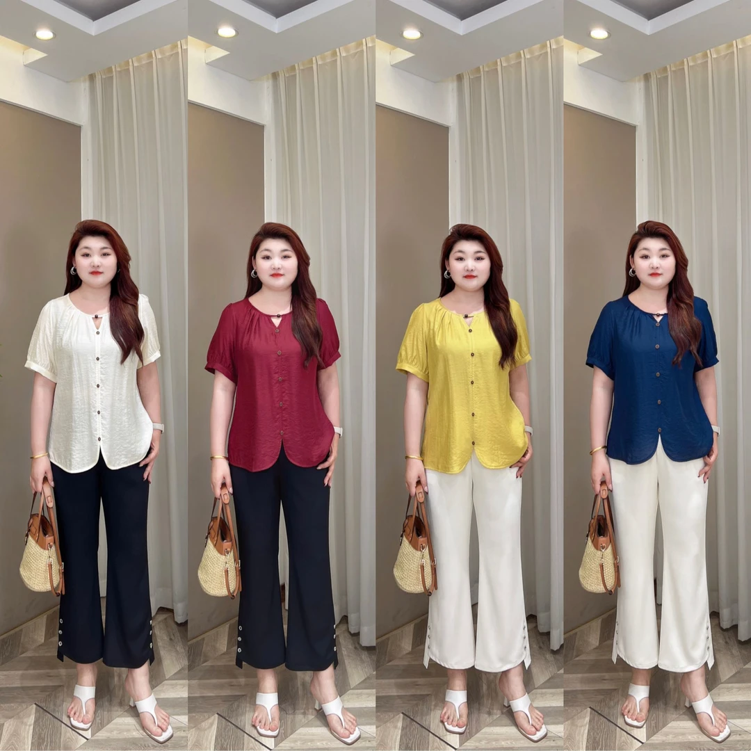 【上新现货仅上衣】PMM82010夏季新款时尚气质百搭圆领镂空显瘦上衣