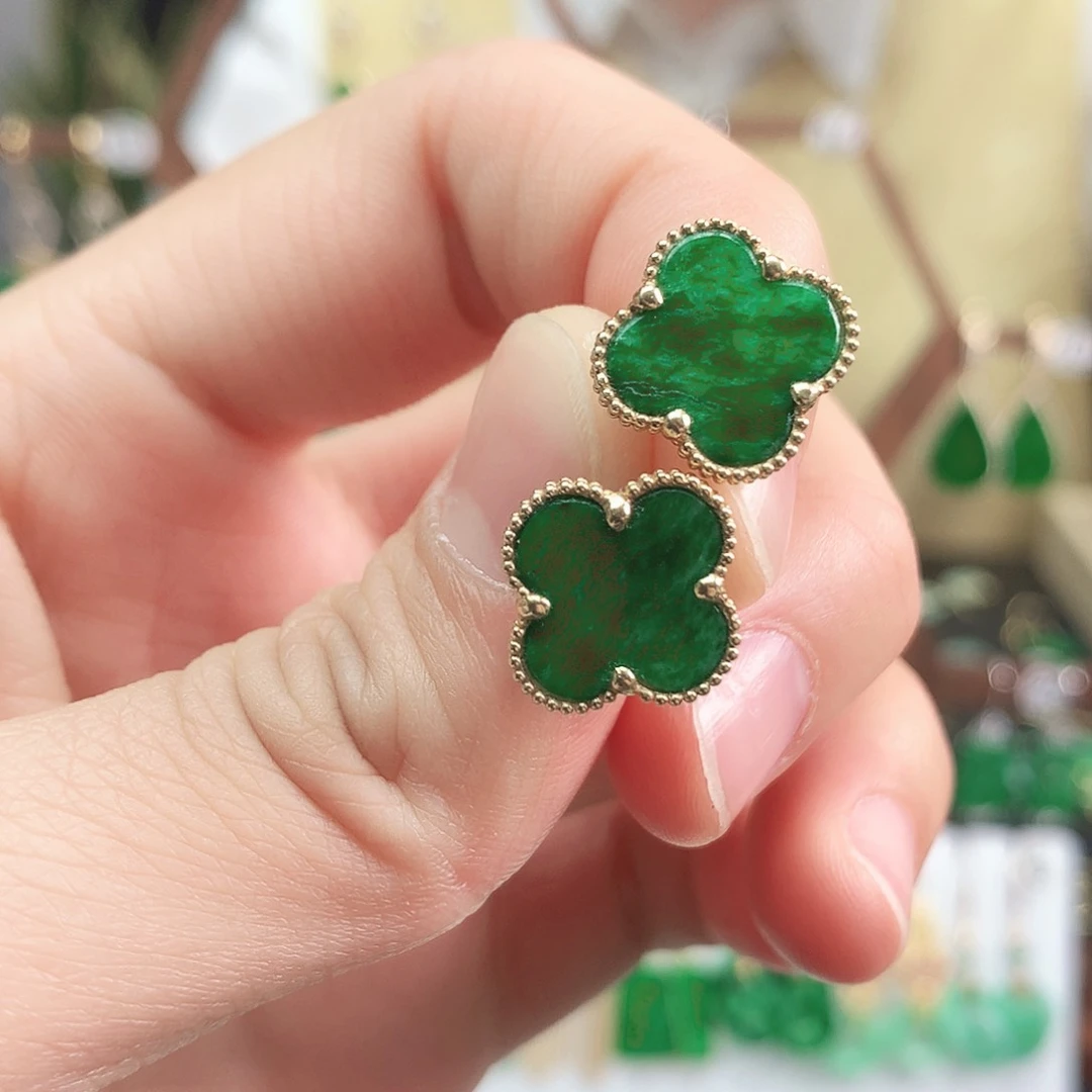 翡翠耳饰18K金镶嵌耳饰