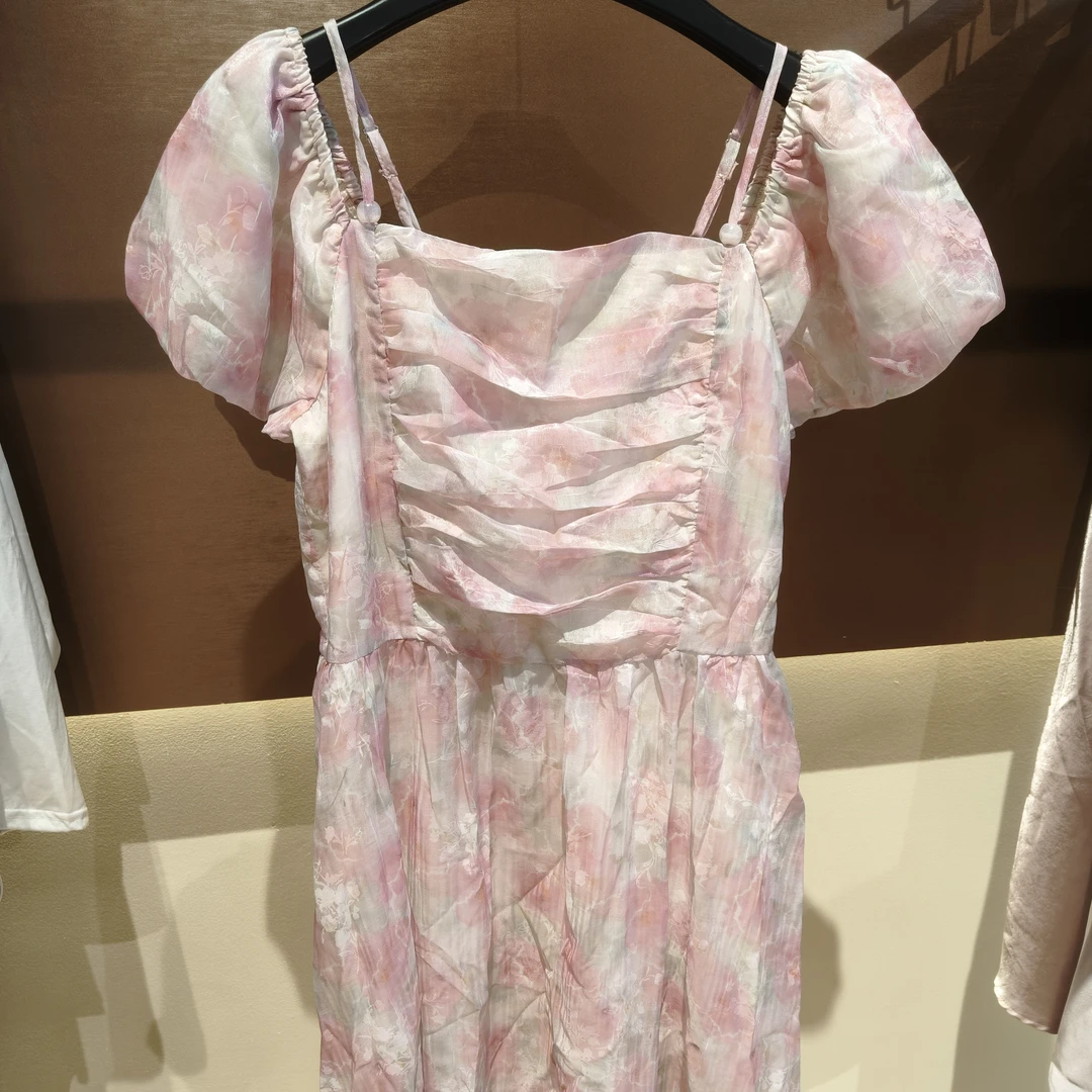 E气质显瘦碎花连衣裙甜美仙女风设计058