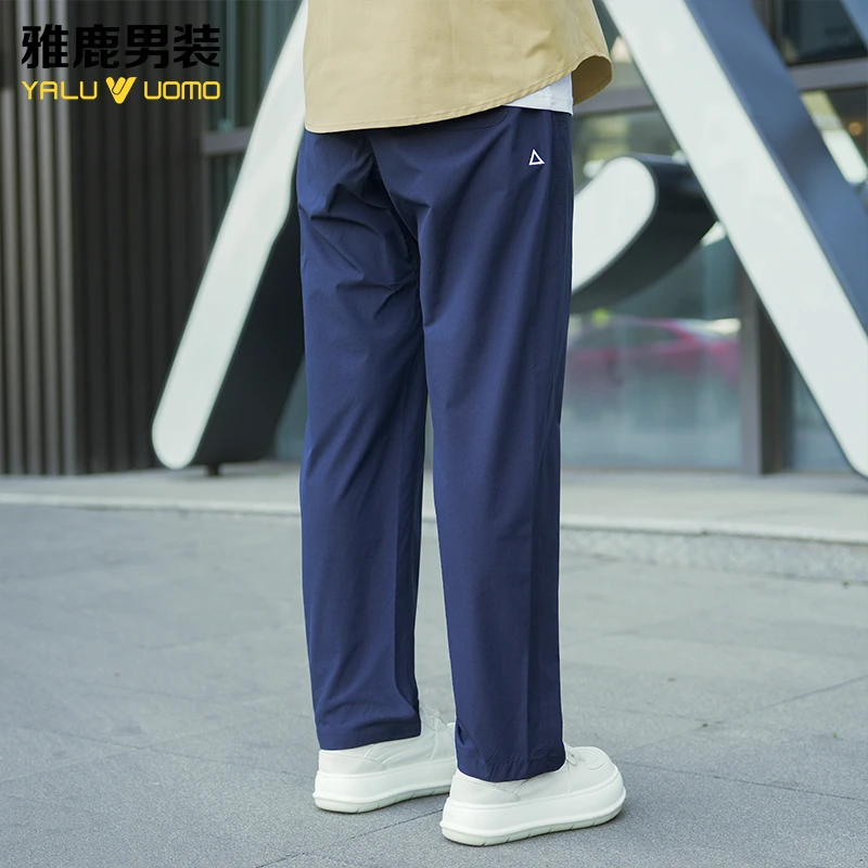 雅鹿男装休闲裤加肥工装休闲裤直筒长裤男装透气夏季宽松大码