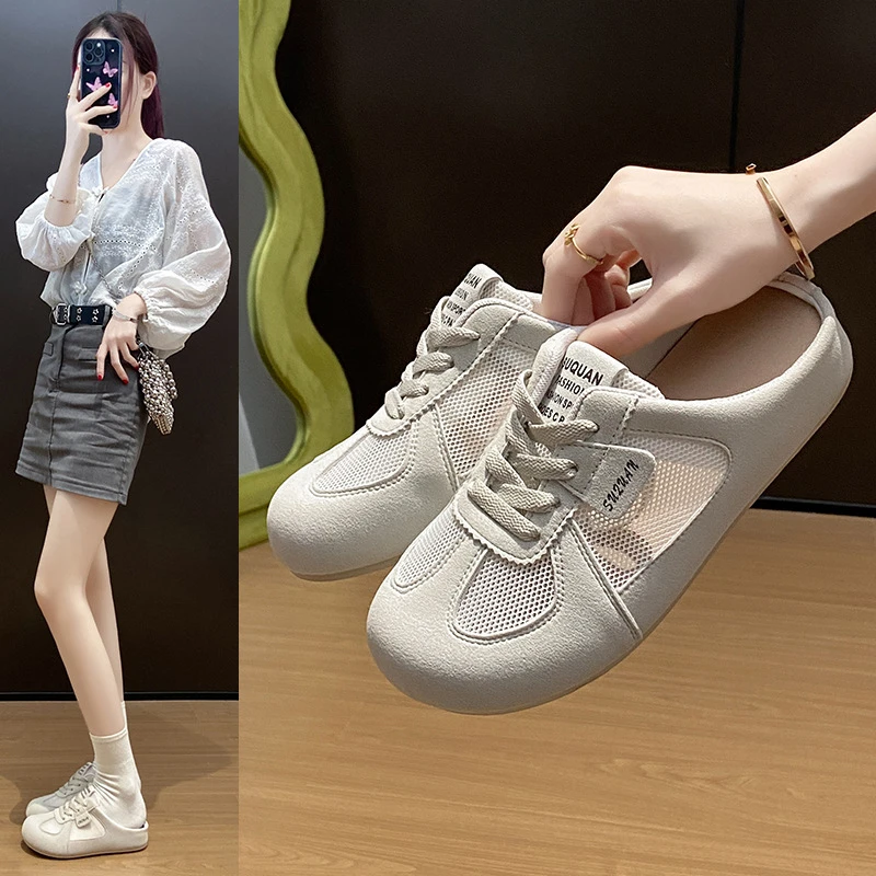 软底勃肯鞋半拖鞋女2025款复古一蹬透气懒人包拖鞋K3903