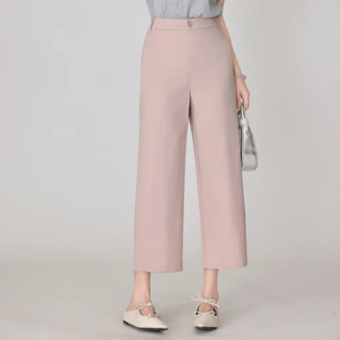 夏季薄款高腰显瘦天丝休闲裤6138