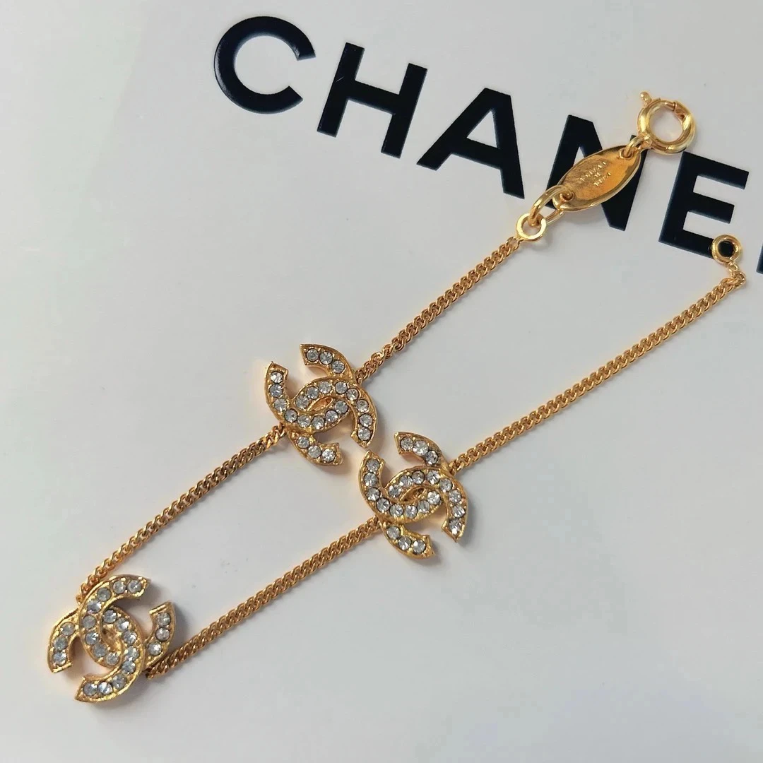 95新 Chanel/香奈儿 Chanel vintage香奈儿中古满钻cc手链