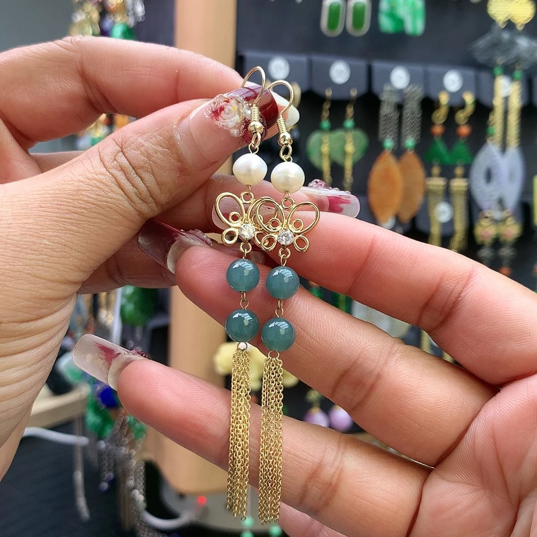 【闪购商品】翡翠耳饰未镶嵌耳坠