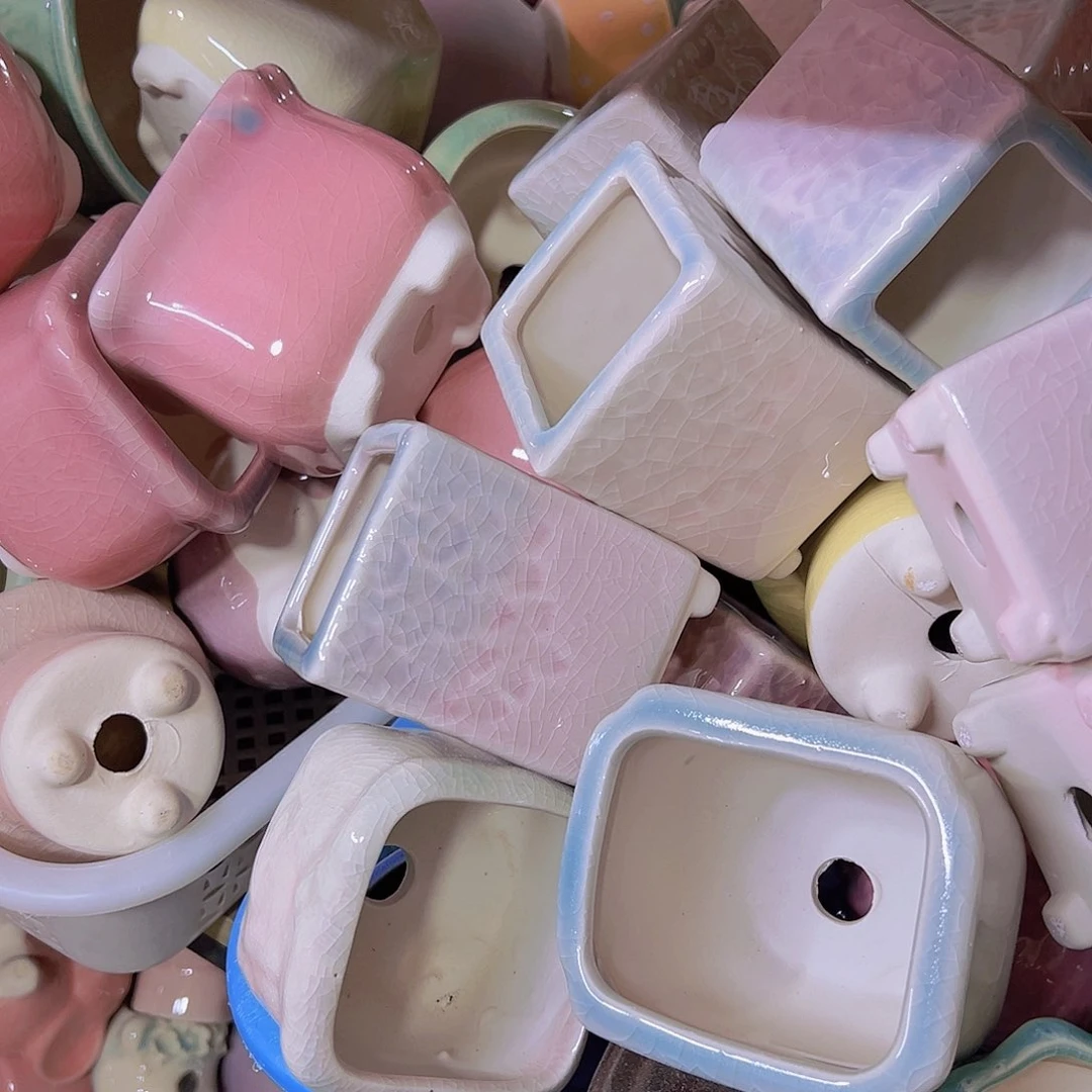 陶瓷花盆当场满12包邮随机瑕疵4个